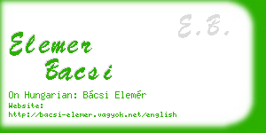 elemer bacsi business card