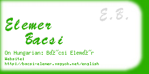 elemer bacsi business card